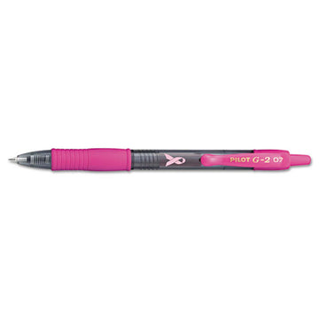 Pilot® G2 Premium Breast Cancer Awareness Gel Pen, Retractable, Fine 0.7 Mm, Black Ink, Translucent Pink Barrel, Dozen freeshipping - TVN Wholesale